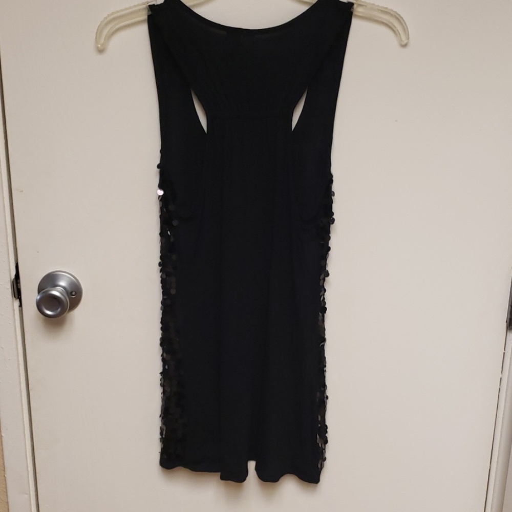 Black sequined tank top - Picture 2 of 6